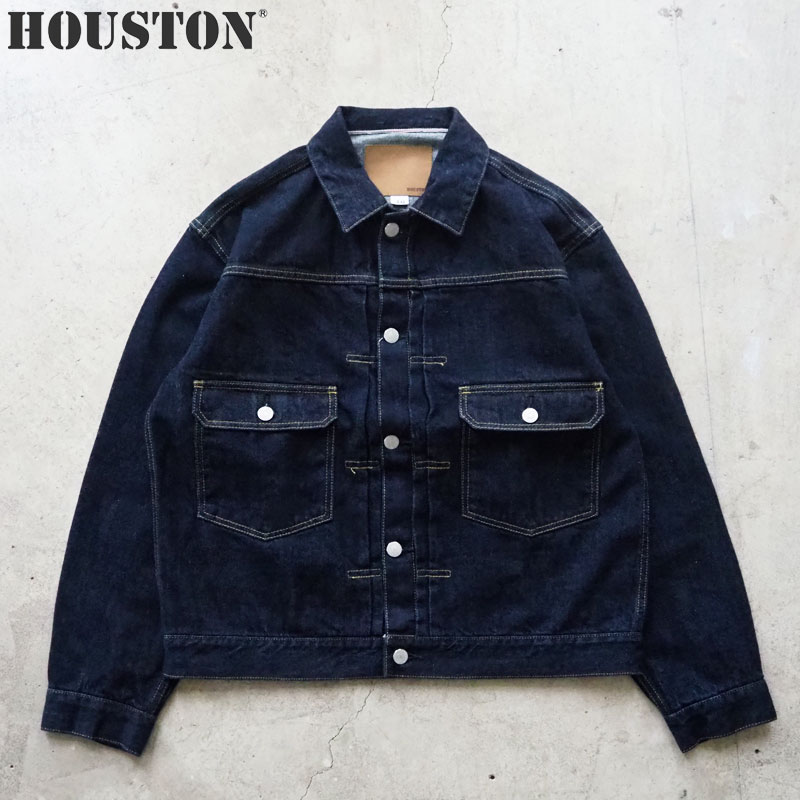 ヒューストン デニムジャケット HOUSTON セルビッヂデニム タイプ2 デニム ジャケット Tバック 51610 メンズ デニム ジャケット 日本製 セルビッヂ ジージャン シャツ 2nd セカンド ワンウォッシュ