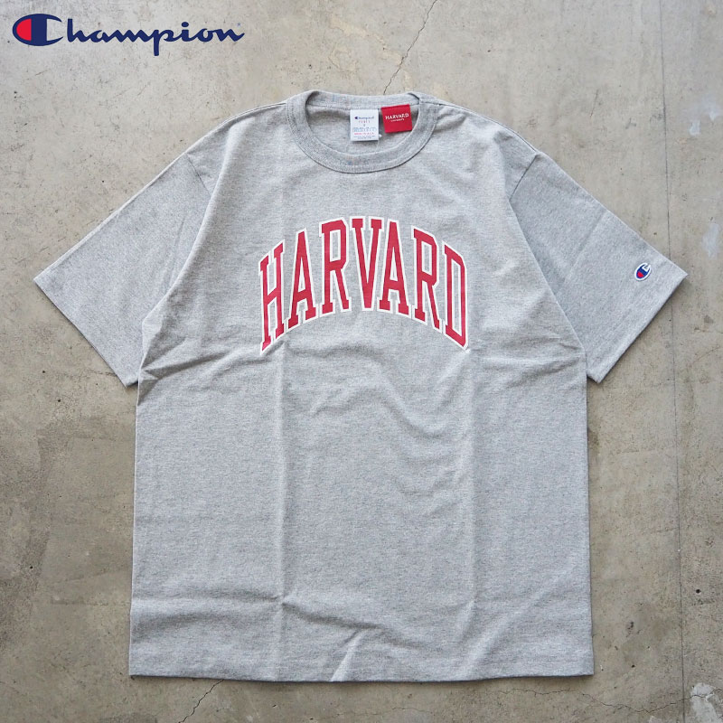 チャンピオン Tシャツ メンズ Champion USA製 T1011 HARVARD ショートスリーブTシャツ C5-D303 半袖 半袖Tシャツ USA ハーバード ロゴプリント アメカジ プリント グレー ヘビーウェイト