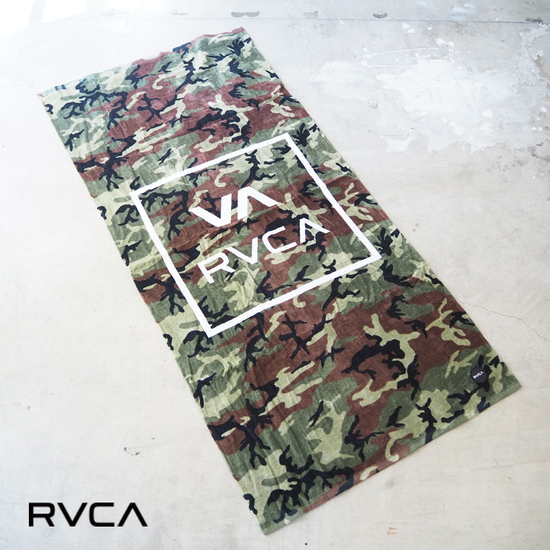 Rvca ルーカ ビーチタオル タオル 041 943 バスタオル 海 プール アウトドア レジャー おしゃれ ロゴ ブランドロゴ ジム ヨガ 夏 吸水 カモ柄 カモフラ 柄 総柄 迷彩 ミリタリー Factor100 Co Il