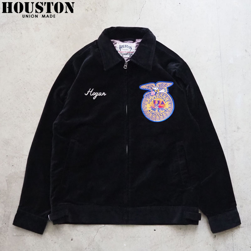 ヒューストン メンズ 上衣 HOUSTON FFA 綿織物 別珍 FFA上衣 51509 刺しゅう 差し上げ物 アメカジ ミリタリー 米国海軍 黒 アウター