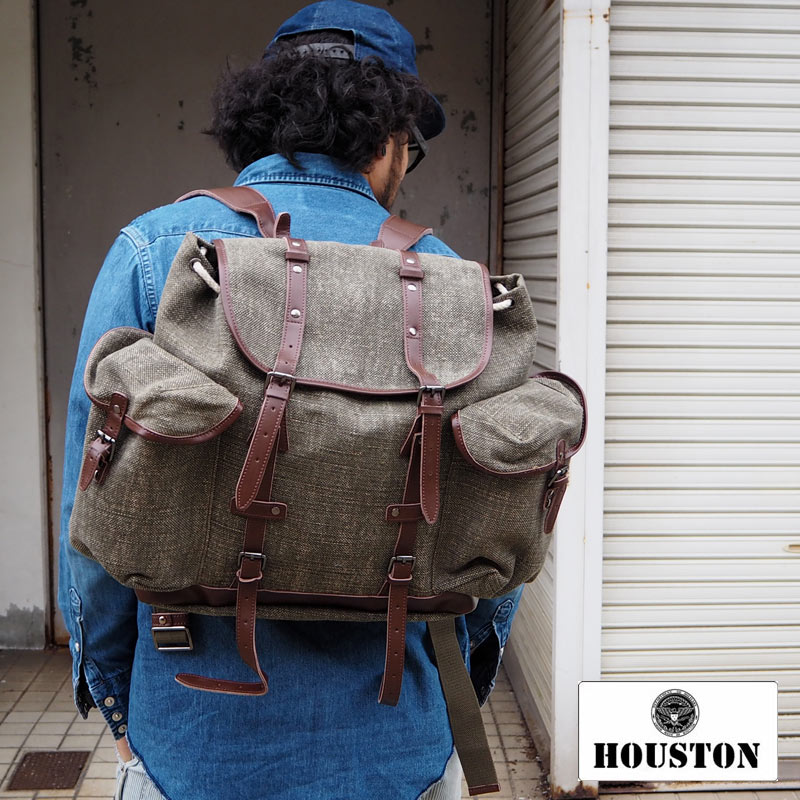 【楽天市場】HOUSTON ヒューストン LINEN RUCK SACK 6563 リュック リュックサック 大容量 メンズ レディース ...
