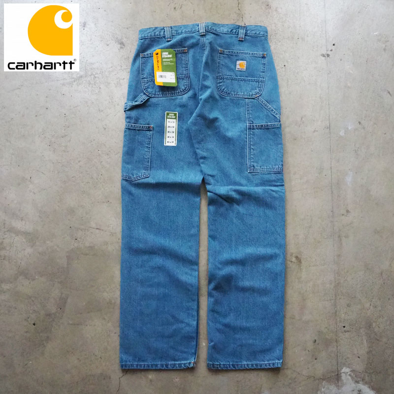 鉄道車両ハート型 ジーンズ ズボン下 carhartt LOOSE STRAIGHT DENIM DUNGAREE 104941-H83 メンズ ペインター ジーンズズボン下 ペインターパンツ 濫りがわしい 目あたらしい填まる 細工物ズボン下 DENIM 細工物 ゆったり