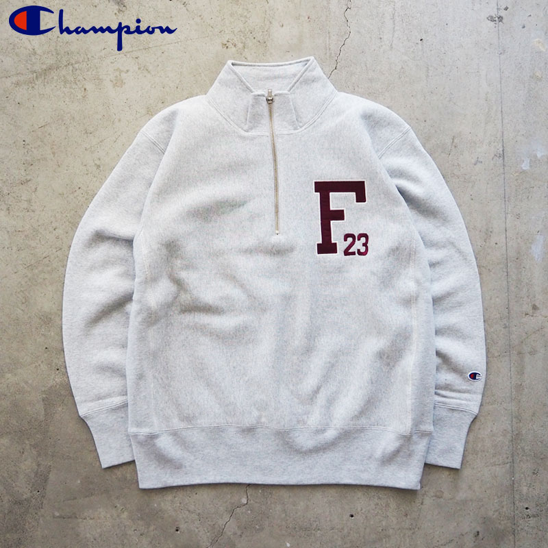 はやりっ子 リバースウィーブ ハーフジップ 流汗 champion C3-A026 メンズ ティーシャツ 調教師 肉厚 裏起毛 流汗 アメカジ ハイネック ロゴタイプ 11.5薬局衡オンス テリーフリース 綿織物 アップリケ 刺しゅう アメカジ