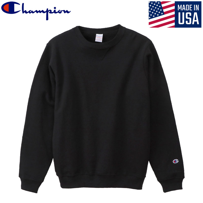 champion はやりっ児 調教師 USA 労働者の一団のど首 トレーナー 亜米利加製 C5-P001 メンズ レディース 汗水 9薬局衡オンス テリーフリース 無地 分かりやすい 薄墨色 黒いこと