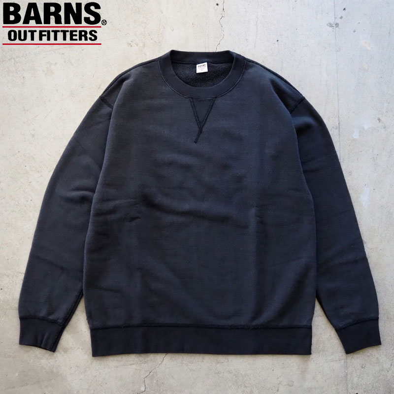ジョージバーンズ 調教師 メンズ BARNS OUTFITTERS 吊り編み 労働者の一団素っ首 流汗 BR-25396 ガゼット 裏毛 日本製 無地 分かりやすい アウトフィッターズ アメカジ 黒 黒いこと