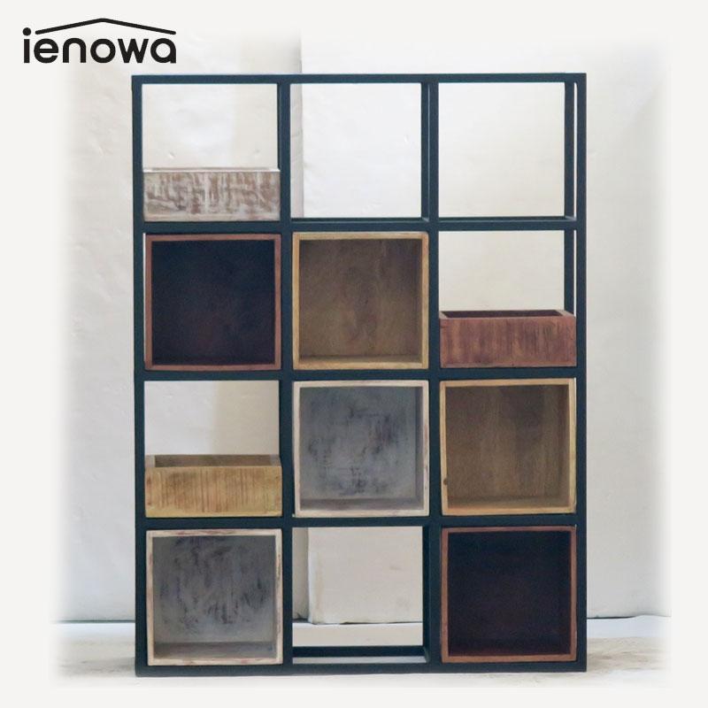 ienowa イエノワ シェルフ ゲル 201200508 インテリア 家具 棚 アンティーク調 おしゃれ 男前インテリア インダストリアル 木目 木 アイアン ナチュラル|GOOD HOLIDAY グッドホリデイ