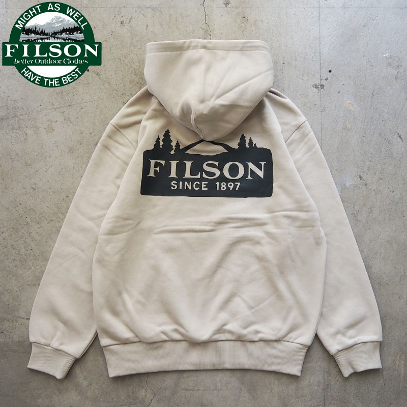 フィルソン パーカー FILSON プロスペクター グラフィック フーディー 02129 メンズ プルオーバー スウェット ヘビーウエイト 肉厚 アメカジ フーディー フード 刺繍 プルオーバーパーカー アイボリー アメカジ ワーク トレーナー｜GOOD HOLIDAY グッドホリデイ