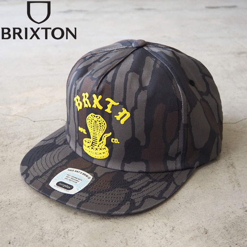 ブリクストン キャップ BRIXTON DARVER HP SNPK BARK CAMO 11916 メンズ レディース 帽子 ぼうし cap カモフラ カモ コブラ 蛇 スナップバック サイズ調節可能 ストリート バイカー アメカジ