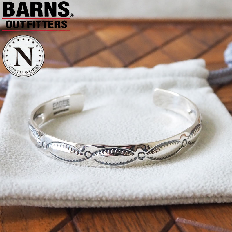 バーンズ アウトフィッターズ × ノースワークス バングル Barns Outfitters × NORTH WORKS Native Stamp Bangle BR-8463 メンズ シルバーアクセ シルバー コラボ ブレス アクセ アクセサリー インディアンジュエリー 14,256円