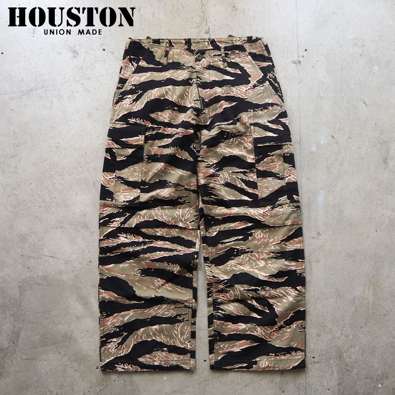 ヒューストン ズボン下 メンズ HOUSTON U.S. COTTON BDU PANTS 10174 TI カーゴパンツ 家鴨フラ 擬装 家鴨柄 ミリタリー ミリタリーズボン下 虎家鴨 積貨委託貨物 軍モノ アメカジ 細工物