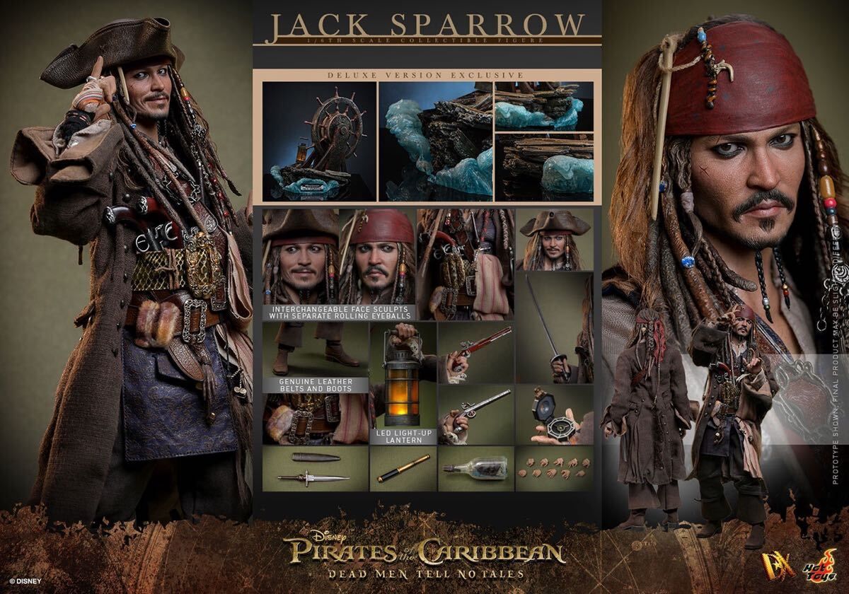 「新品・在庫」 ホットトイズ DX38 『パイレーツ・オブ・カリビアン』ジャック・スパロウ（2.0版）1/6 フィギュア Jack Sparrow画像