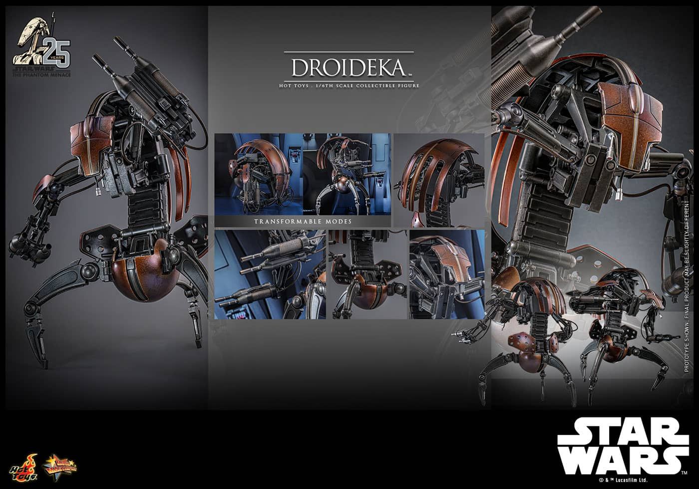 「新品・在庫」ホットトイズ MMS755 『スター・ウォーズ　エピソード1／ファントム・メナス』ドロイデカ 1/6 The Phantom Menace - Droideka画像