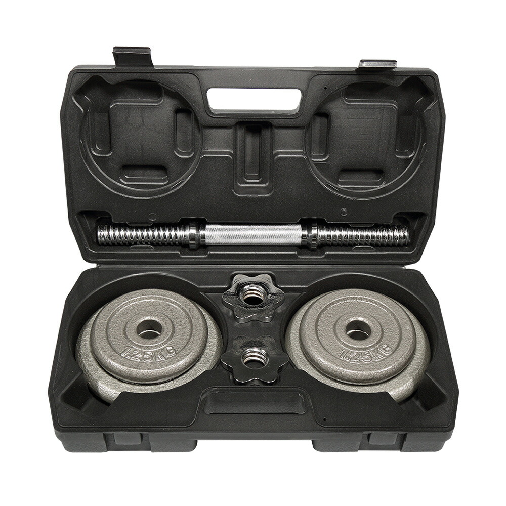 Absport(エービースポーツ) 組立式ダンベルセット 焼付塗装タイプ 収納ケース付 10KG 鋳鉄製 Z91573 Absport トレーニング フィットネス|ジム|クラブ