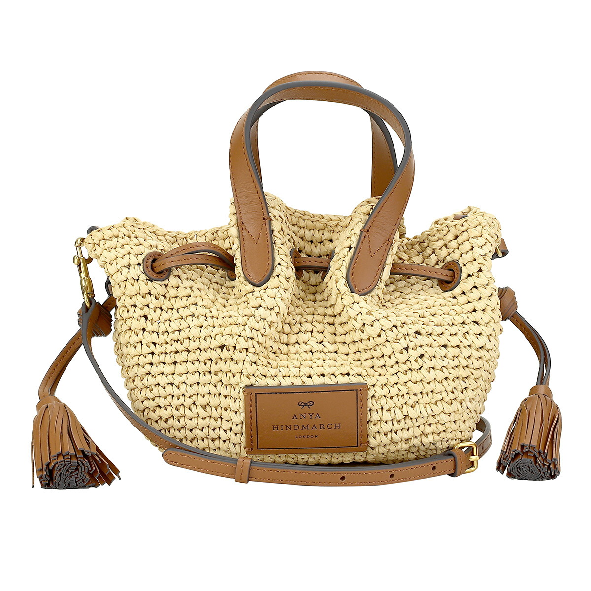 アニヤ ハインドマーチ ショルダーバッグ ANYA HINDMARCH ラフィア 5050925163545 レディース ベージュ ブラウン 茶【P5倍★4/14 20:00～4/15 23:59まで！さらに1万円で1,000円OFF★最大5,000円OFFクーポン配布中】