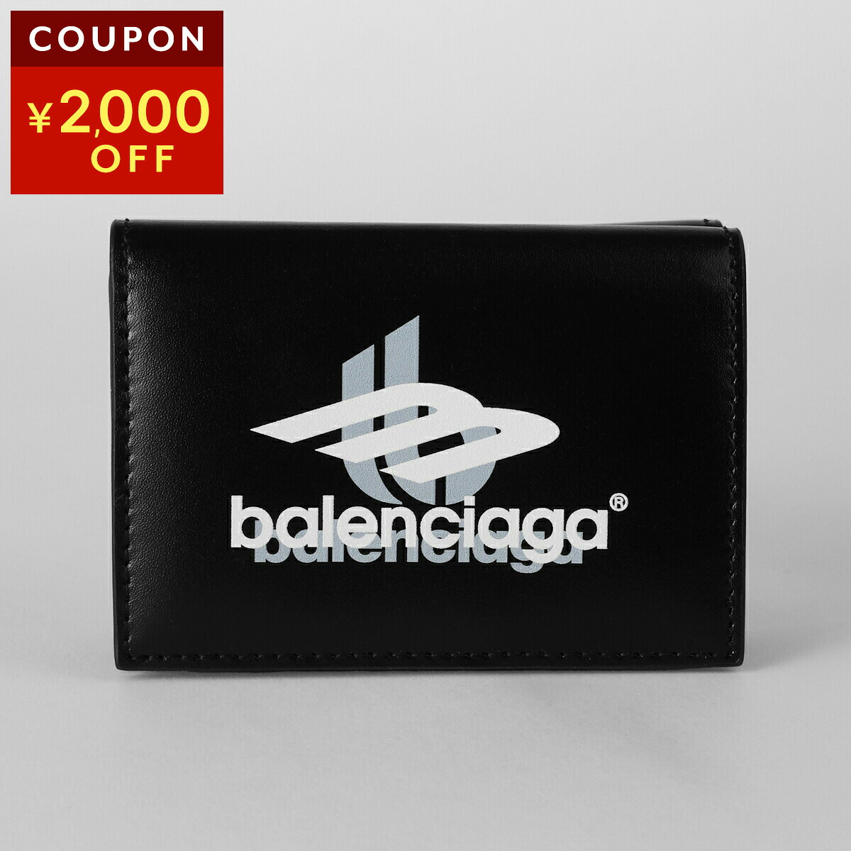 バレンシアガ 3つ折り財布 BALENCIAGA スポーツロゴ 594312 2AAPK 1090 ユニセックス ブラック 黒【1万円以上で1,000円OFF★最大5,000円OFFクーポン配布中】｜ブランドストリートリング 29,452円