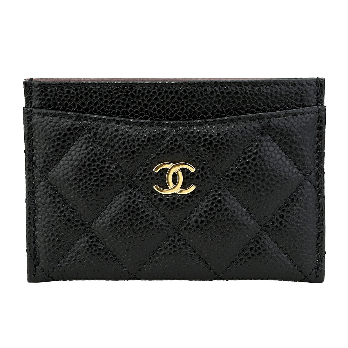 【CHANEL】シャネル キャビアスキン 黒 カードケース 名刺入れ シャネル マトラッセ キャビアスキン 名刺入れ ブラック