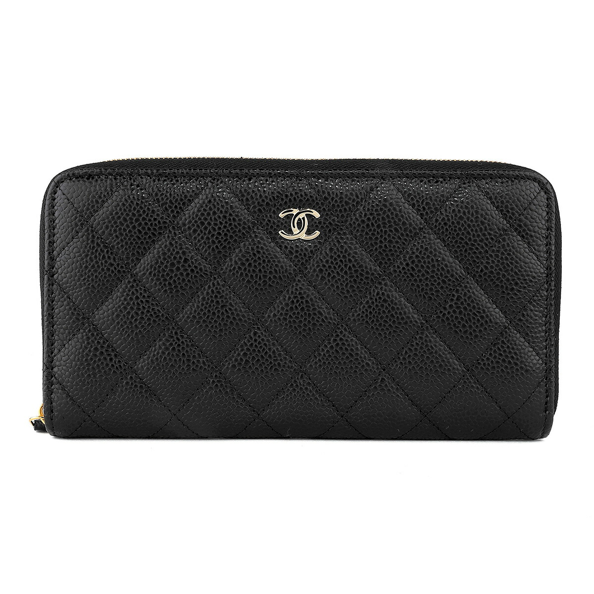 並行輸入品・新品未使用　CHANEL　チャーム付キルト風　長財布　 新品未使用 CHANEL シャネル 長財布 キルティング ゴールド - 中古財布