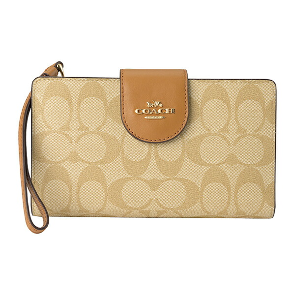 コーチ アウトレット 長財布 COACH OUTLET シグネチャー カラーブロック C2874 IMNLJ レディース ベージュ ライトブラウン 茶【1万円で1,000円OFF★最大5,000円OFFクーポン配布中】