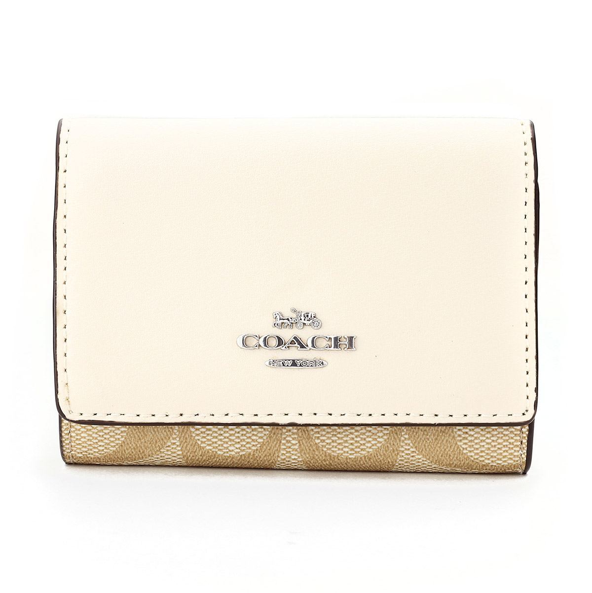 新品☆COACH CF357 三つ折り財布 ピンク/ホワイト コーチ COACH 財布 レディース 三つ折り財布 レザー フローラル