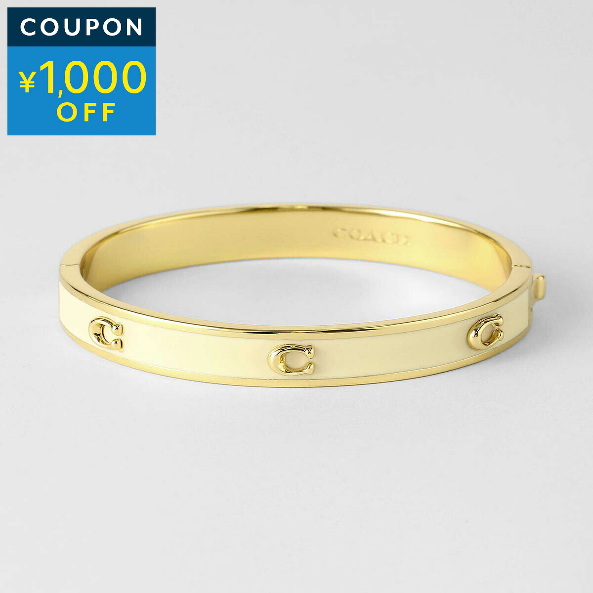 コーチ ブレスレット COACH ペグド シグネチャー 422719 GLD100 レディース ホワイト 白【1万円で1,000円OFF★最大5,000円OFFクーポン配布中】