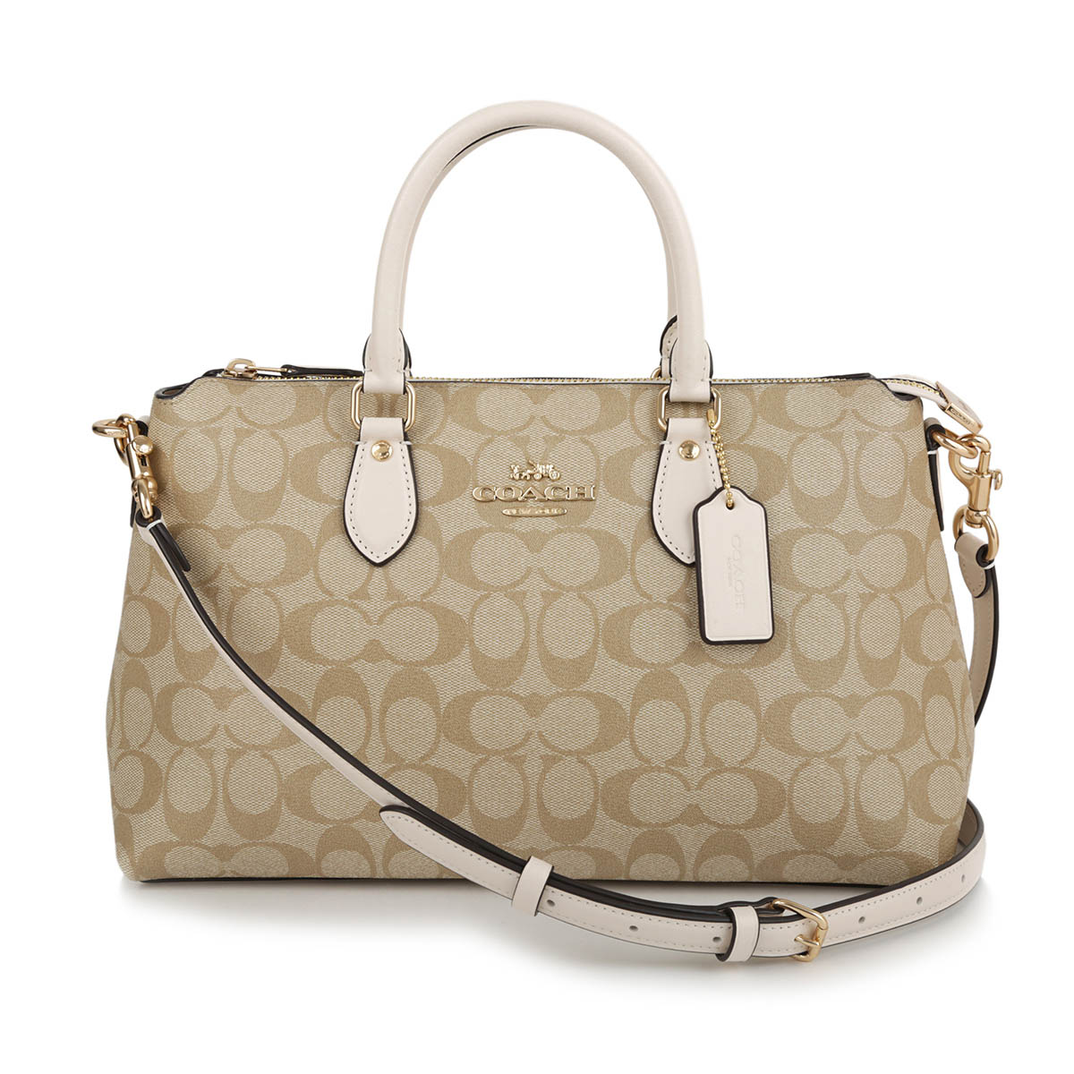 コーチ アウトレット トートバッグ COACH OUTLET シグネチャー CR157 IMDQC レディース ベージュ ホワイト 白【P5倍 7/25 0:00～7/26 01:59まで！さらに1万円以上で1,000円OFF★最大5,000円OFFクーポン配布中】｜ブランドストリートリング 27,860円