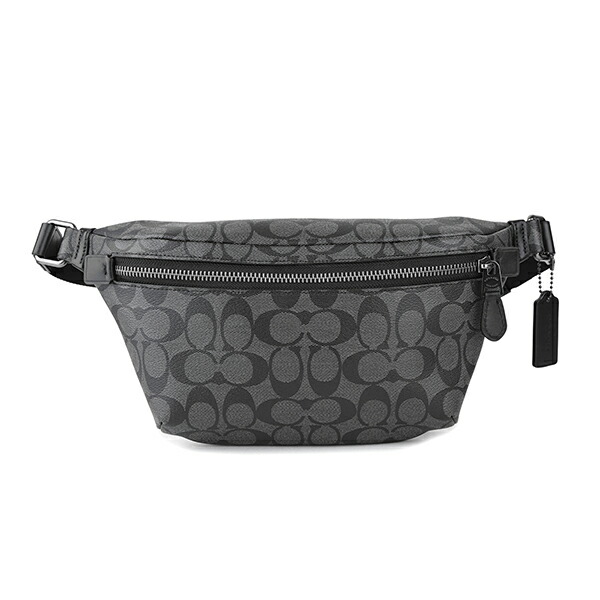 最終値下げ 楽天市場 最大3000円offクーポン 5 7 金 14 00まで コーチ アウトレット ウエストバッグ ボディバッグ Coach Outlet C1411 Qbmi5 バッグ シグネチャー Signature グレード ベルトバッグ メンズ Charcoal チャコール Black ブラック