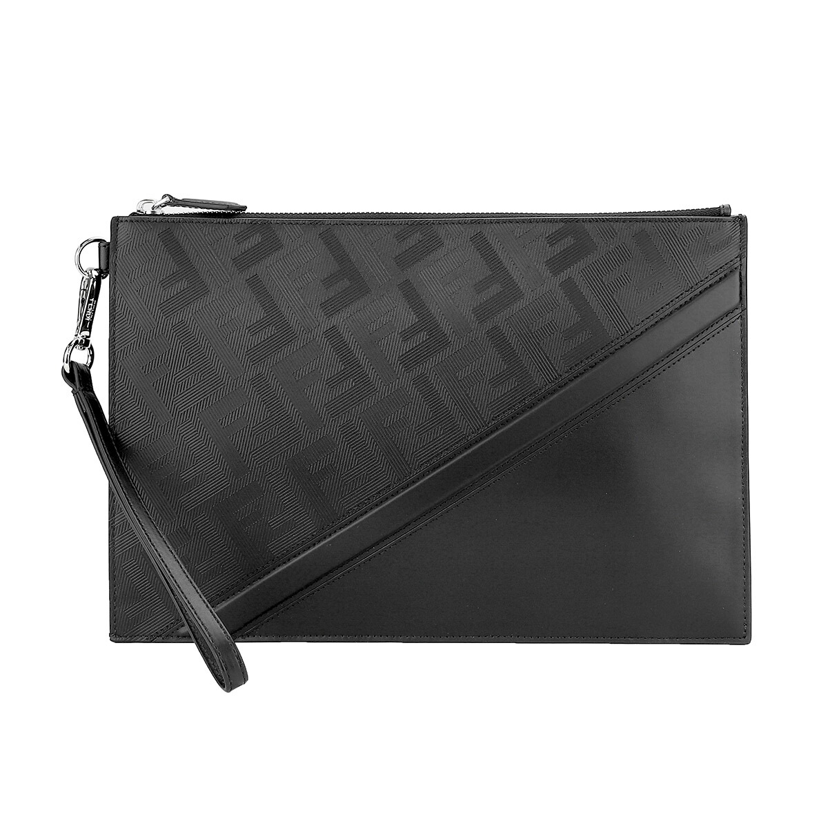 FENDI スタッズ付き クラッチバッグ グレー FENDI Diagonal レザークラッチバッグ | ブルー | FARFETCH JP