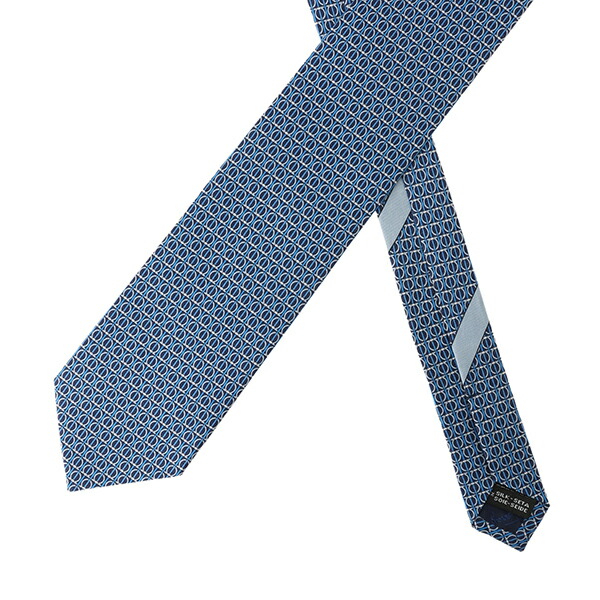 期間限定ポイント2倍 フェラガモ ネクタイ Ferragamo ブランド小物 プリンテッドタイ Printed Tie Gancini メンズ Marine マリーン Azzurro アズーロ ブルー 青 送料無料 septicin Com