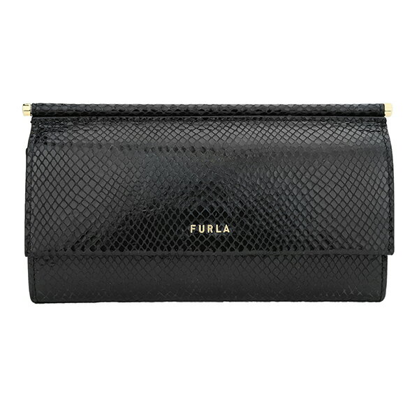 未使用級✨フルラ　FURLA レディース長財布　ブラック　黒 フルラ 長財布 本革 レザー L字ファスナー ブランド ロング