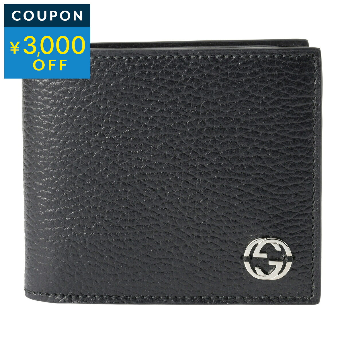 グッチ 2つ折り財布 GUCCI ダラーカーフ 610466 CAO2N 1000 レディース ブラック 黒【1万円で1,000円OFF★最大5,000円OFFクーポン配布中】
