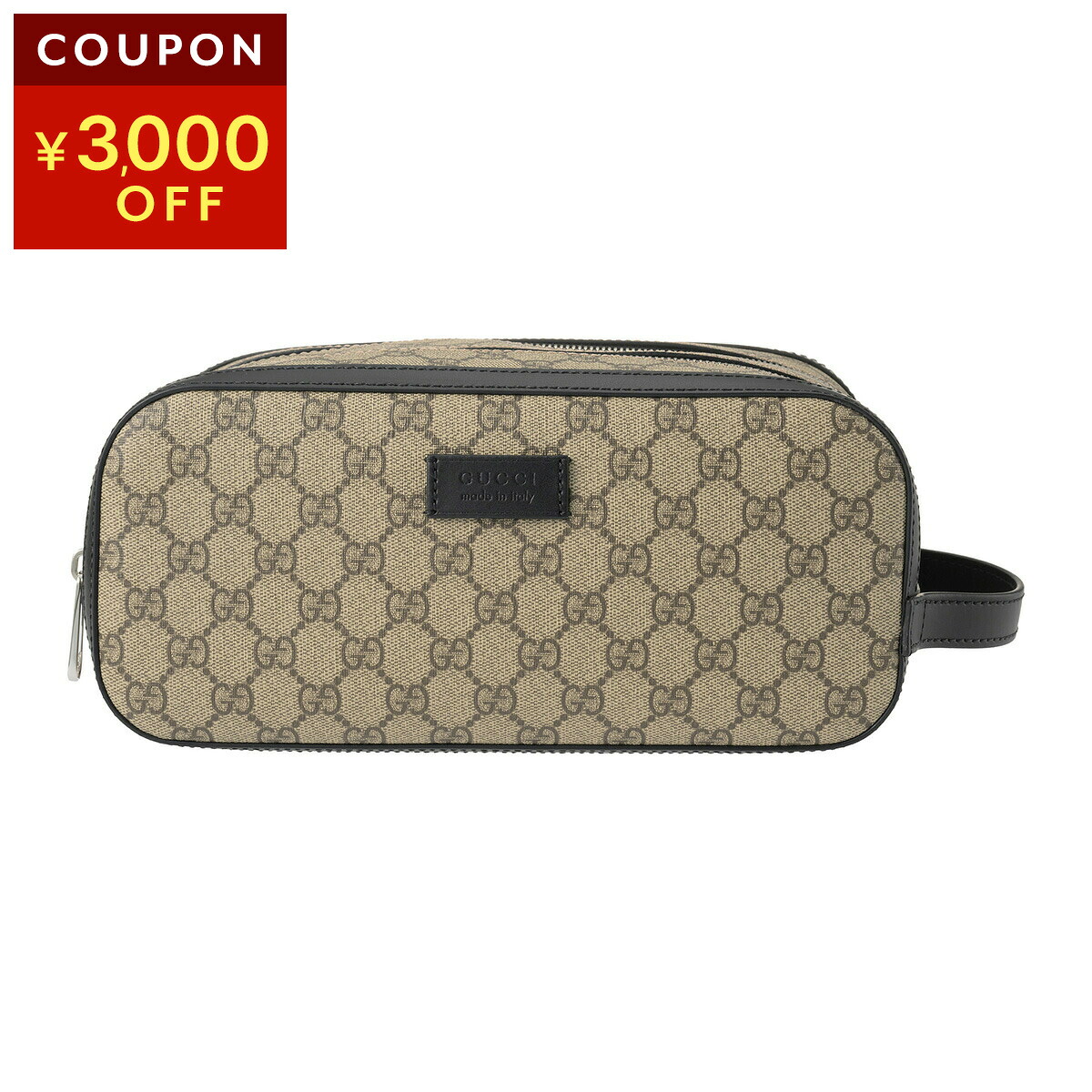 グッチ ポーチ GUCCI GGスプリーム 779861 K5RMN 9769 メンズ ベージュ ブラック【1万円以上で1,000円OFF★最大5,000円OFFクーポン配布中】｜ブランドストリートリング