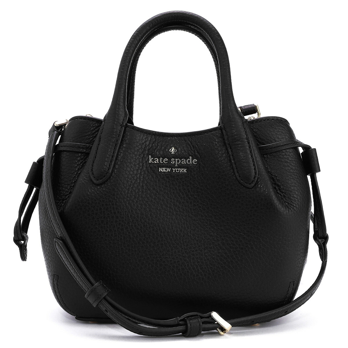 ケイトスペード ハンドバッグ 3way スエード レザー 黒 ブラック 金具ロゴ ケイトスペード KATE SPADE バッグ ハンドバッグ 斜めがけ 2way