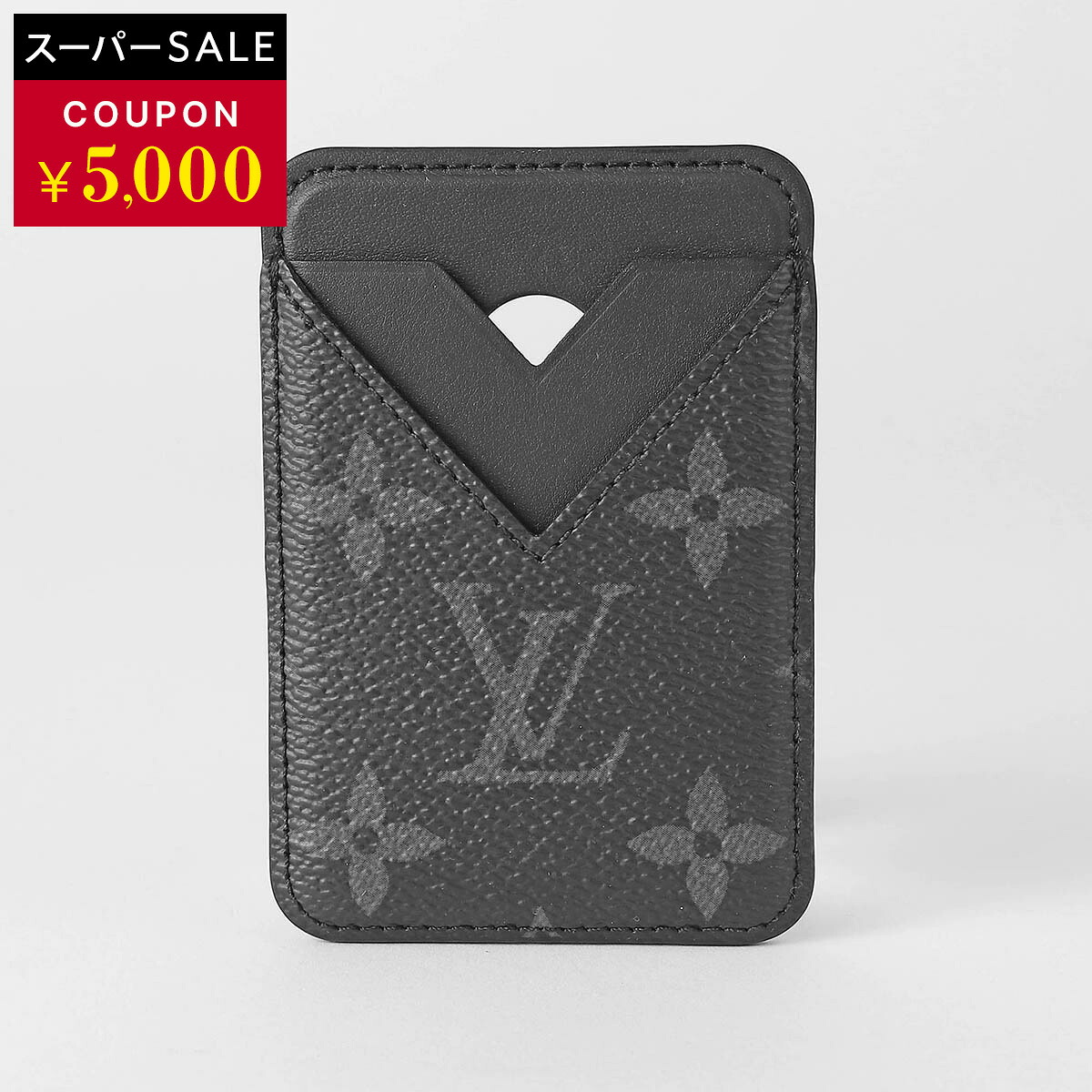 ルイヴィトン カードケース Louis Vuitton モノグラム・エクリプス ポルトカルト・マグネット M12602 ユニセックス ブラック 黒【P5倍 7/25 0:00～7/26 01:59まで！さらに1万円以上で1,000円OFF★最大5,000円OFFクーポン配布中】｜ブランドストリートリング