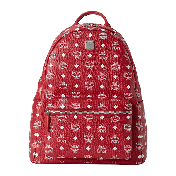 エムシーエム リュックサック MCM MMK 8SVE48 RV001 バッグ ビセトス VISETOS STARK WHITE LOGO BACKPACK MEDIUM ユニセックス RUBY RED(ルビーレッド) レッド 赤/ホワイト 白 ロゴ メンズ スタイリッシュ【 送料無料】