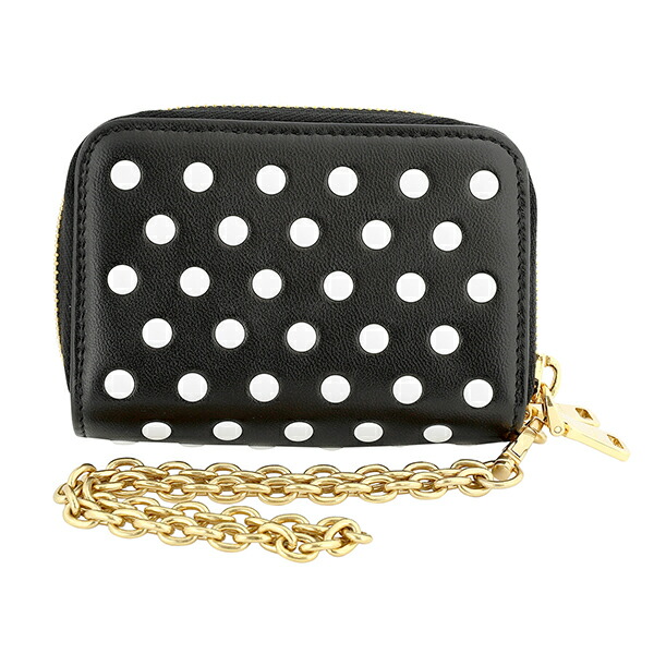 新品 ミュウミュウ MIU MIU 2つ折り財布 ドットスタッズ ブラック 黒 