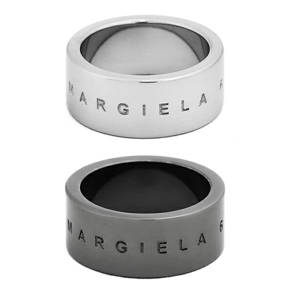 ユニセックス【MM6 Maison Margiela】刻印ロゴディテール リング MM6 Maison Margiela ロゴ リング | シルバートーン | FARFETCH JP