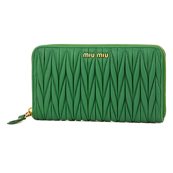 楽天市場 ミュウミュウ 長財布 ラウンドファスナー Miu Miu 5ml506 N F00 財布 マトラッセ Matelasse レディース Verde ベルデ グリーン 緑 送料無料 ブランドストリートリング