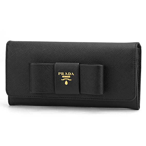 プラダ 長財布 PRADA 1MH132 ZTM F0002 財布 サフィアーノ フィオッコ SAFFIANO FIOCCO レディース NERO（ネロ） ブラック 黒 