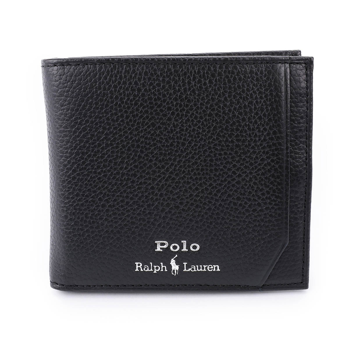 新品未使用　POLO RALPH LAUREN レザー　二つ折り財布　ブラック POLO RALPH LAUREN - POLO RALPH LAUREN 二つ折り財布〈黒