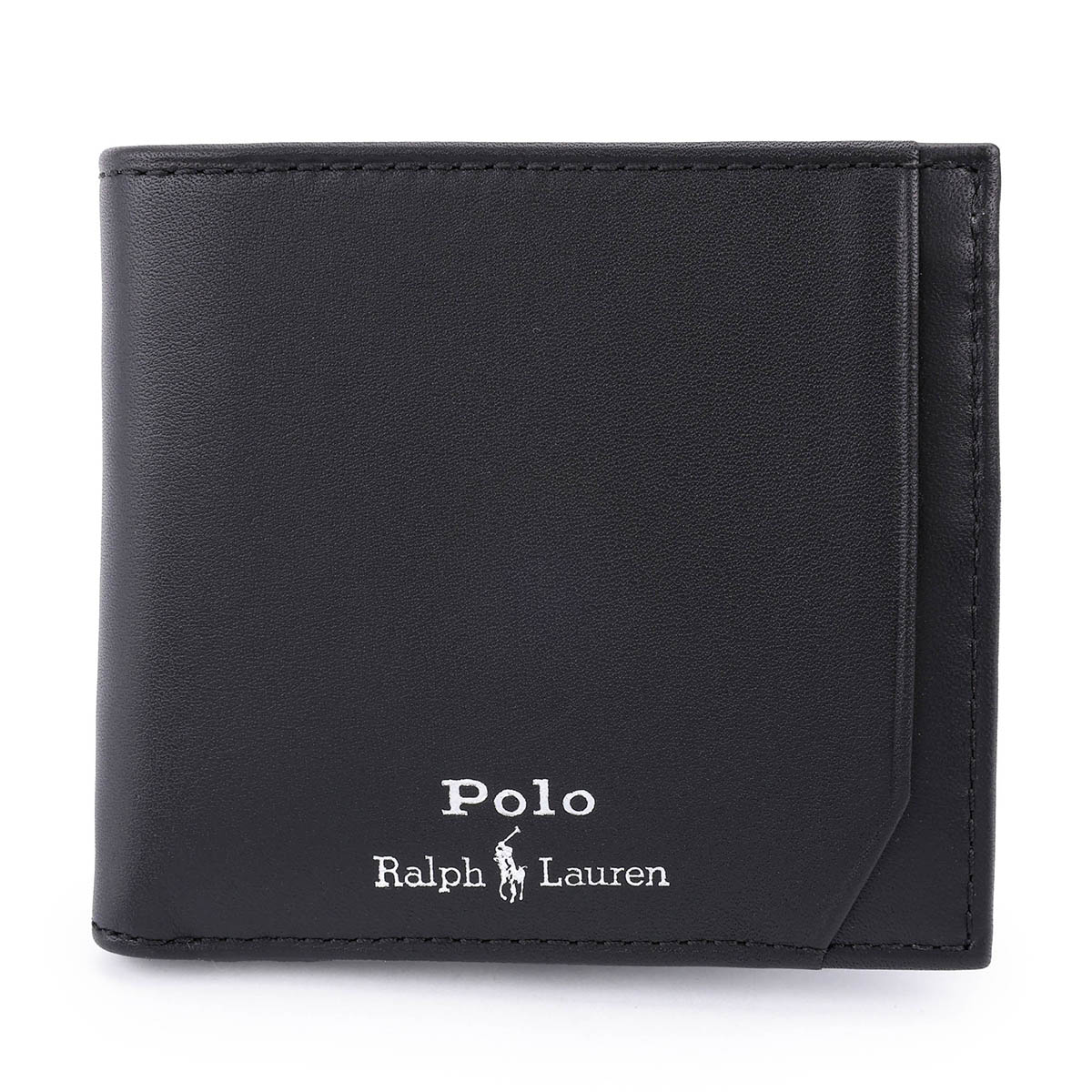 Polo Ralph lauren ロゴ型押し 3つ折り財布 BLACK レザー ab-455300.jpg