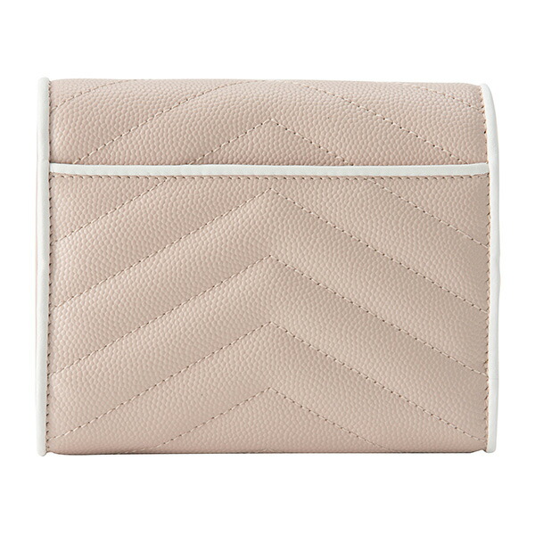 サンローラン2つ折り財布SAINTLAURENT403943BOWF26983財布モノグラムMONOGRAMMEルルエンベロープウォレットレディースROSE(ローズ)ピンクベージュ系キルティングメタルロゴラグジュアリー【送料無料】