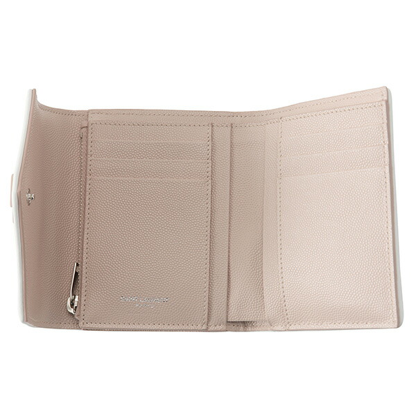 サンローラン2つ折り財布SAINTLAURENT403943BOWF26983財布モノグラムMONOGRAMMEルルエンベロープウォレットレディースROSE(ローズ)ピンクベージュ系キルティングメタルロゴラグジュアリー【送料無料】