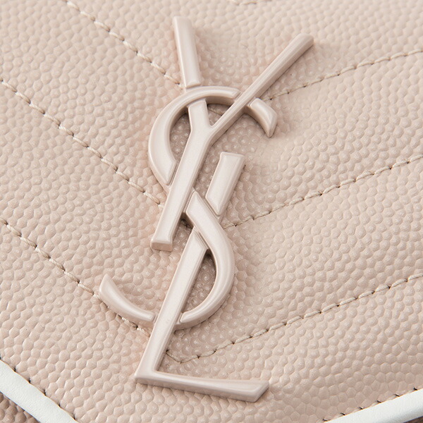 サンローラン2つ折り財布SAINTLAURENT403943BOWF26983財布モノグラムMONOGRAMMEルルエンベロープウォレットレディースROSE(ローズ)ピンクベージュ系キルティングメタルロゴラグジュアリー【送料無料】