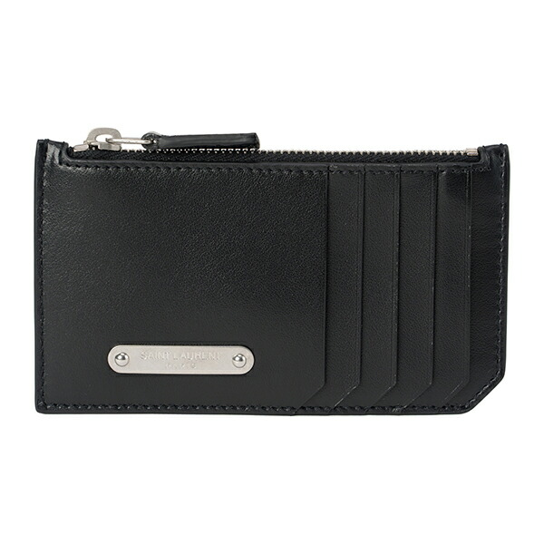 SAINT LAURENT ブラック レザー カードケース Saint Laurent/サンローラン｜ブラック レザー カード ホルダー