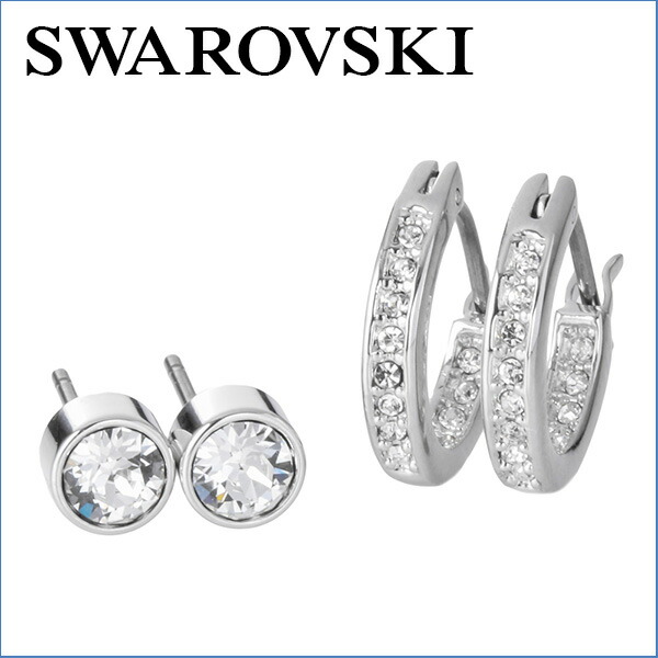 Brstring Swarovski Earrings 5113770 Accessories Canvas Swarovski Earrings 5113770 Accessories Canvas Boxed Stud Earring Set Las Silver Clear Mini Frp Hoop 2 Pieces Two Pairs