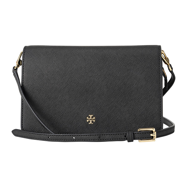 【最大3000円OFFクーポン配布中5/27(月)12:00まで】トリーバーチ ショルダーバッグ TORY BURCH 49126 001 バッグ エマーソン EMERSON COMBO CROSSBODY レディース BLACK ブラック　黒 メタルロゴ クラッチ 2WAY エレガント【 トリバーチ 送料無料】