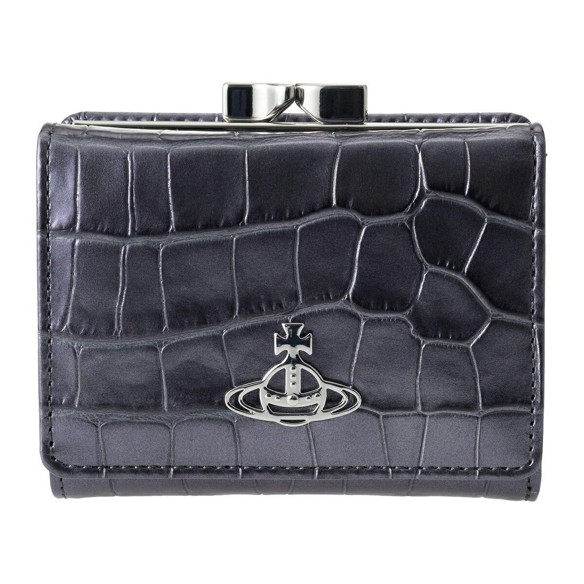即発 ● Vivienne Westwood 3つ折財布 型押し 黒 ユニセックス Vivienne Westwood ヴィヴィアンウエストウッド 財布 三つ折り