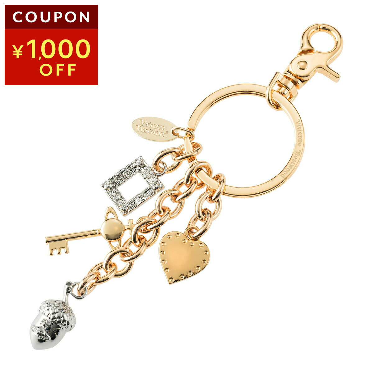 ヴィヴィアン ウエストウッド キーホルダー Vivienne Westwood ラインストーン 8203012BU OM001F R401 レディース ゴールド 金【1万円で1,000円OFF★最大5,000円OFFクーポン配布中】