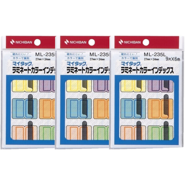 新着商品 ニチバン マイタックラベル ラミネートカラー６色 ７２片入