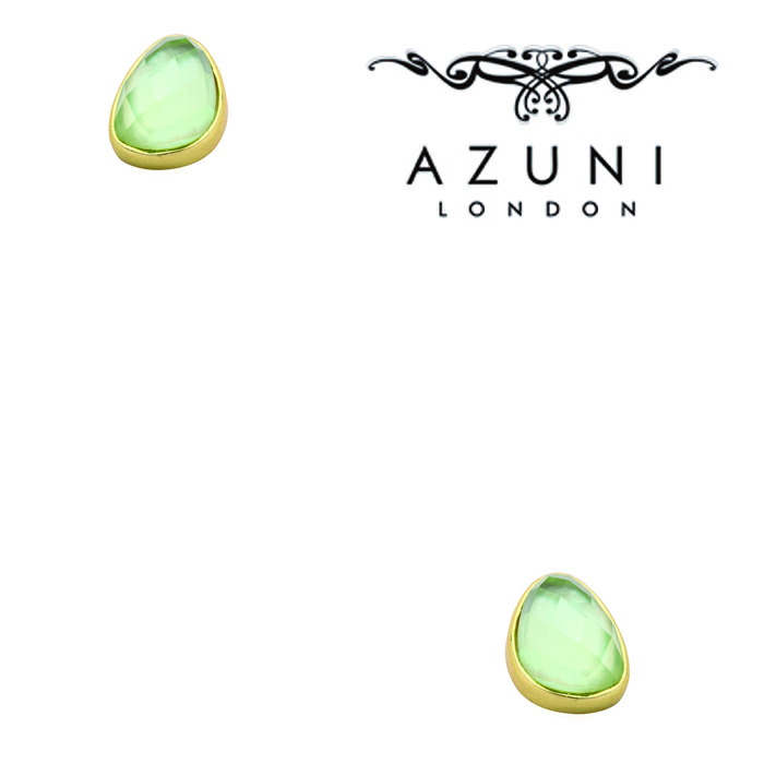 キャサリン妃着用ブランド AZUNI/アズニ ATHENA [ODESSEY]ダブレット スタッドピアス 白蝶貝 クリスタル【atnest2green】天然石 マザーオブパール アマゾナイト 海外ブランド 人気 誕生日 プレゼント 記念日 アクセサリー クリスマス グリーン 一粒 イギリス クラフト 英国